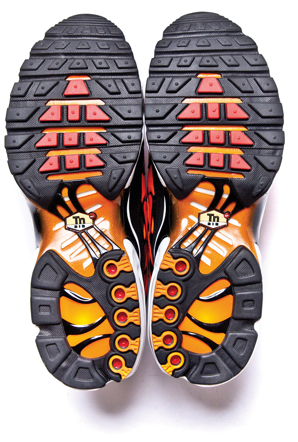 1998: Nike’s Air Max Plus – aka the TN – in ‘Orange Tiger’. First released in 98, then resurrected in 2013. Photograph: Taschen
